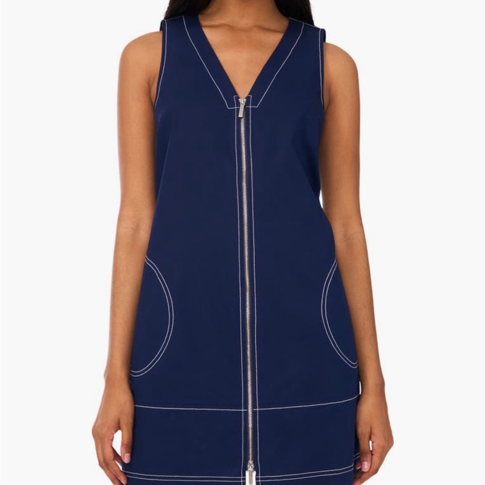 Halogen Navy Blue Zip-Front Dress